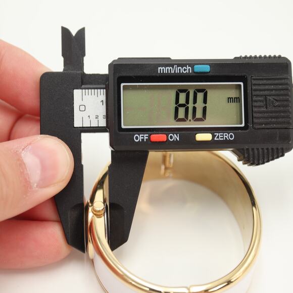 Caravelle New York White Gold Tone 20mm Petite Watch Cuff Working New in Box - Picture 4 of 9